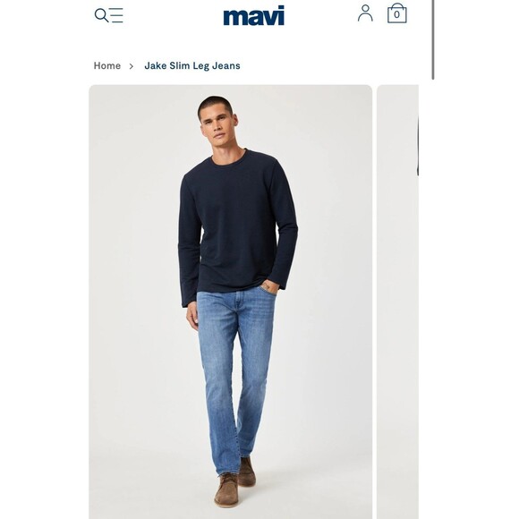 Mavi Jeans Mens 40x30(tag) Blue Jake Slim Leg Stretch Denim Waist